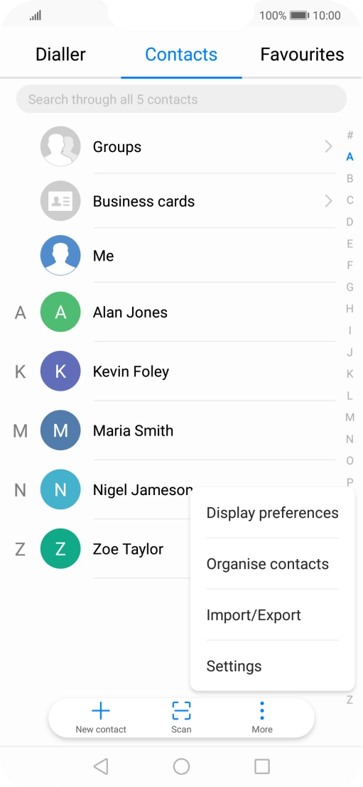 Press Import/Export.