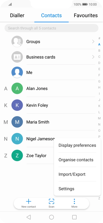 Press Import/Export.