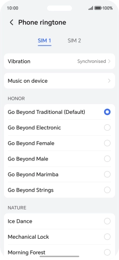 Press the required ring tones to hear them.