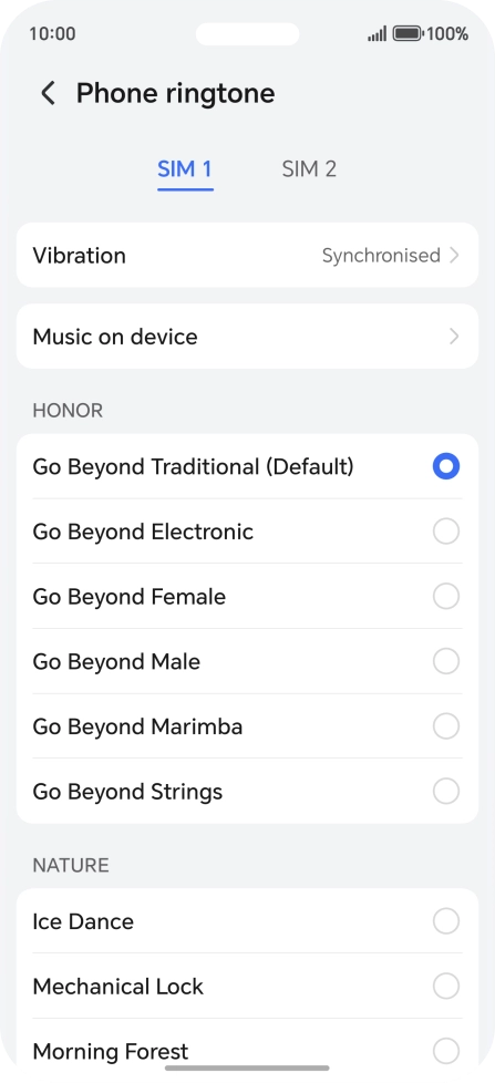 Press the required ring tones to hear them.