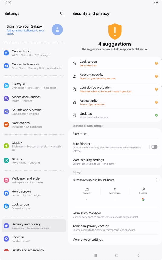 Press More security settings.