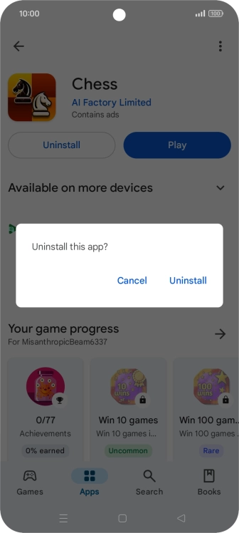 Press Uninstall.