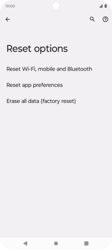 Press Reset Wi-Fi, mobile and Bluetooth.