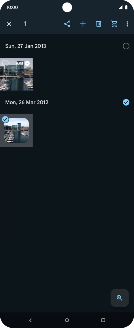 Press the required pictures or video clips.