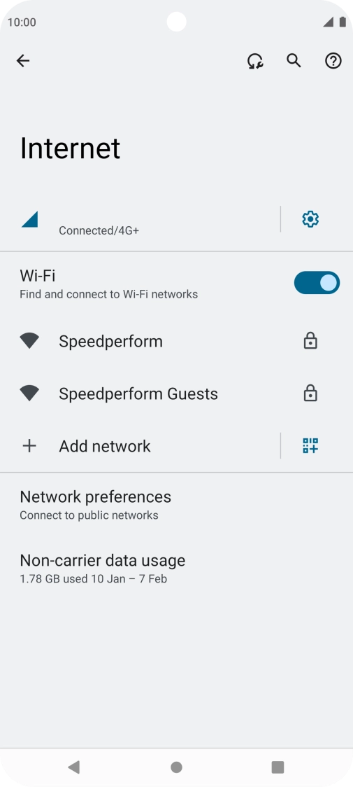 Press the required Wi-Fi network.
