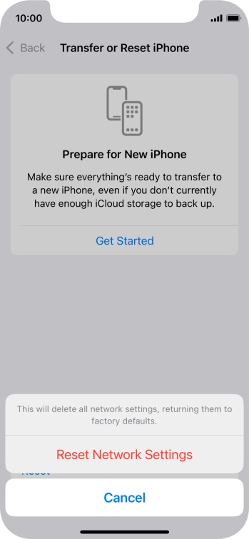 Press Reset Network Settings.