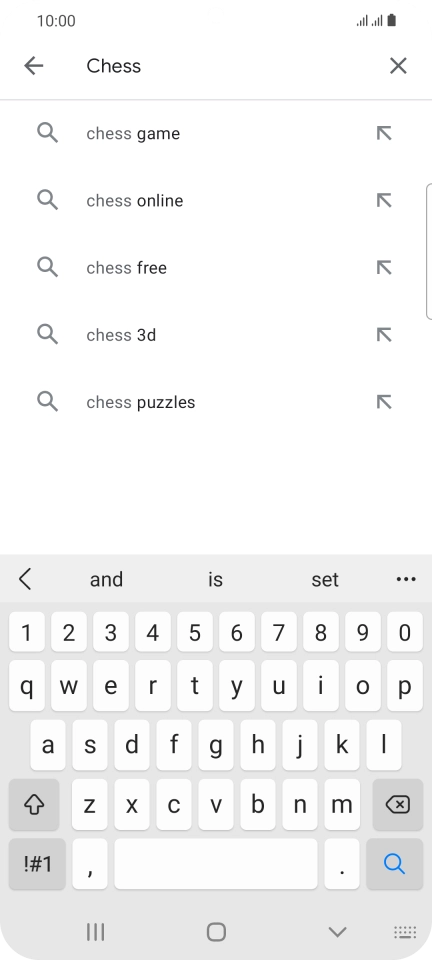 Key in the name or subject of the required app and press the search icon.