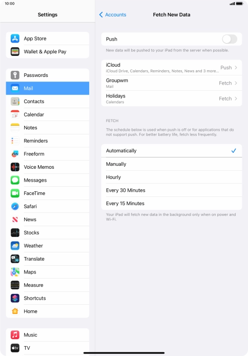 If you turn off the function, press the required setting.