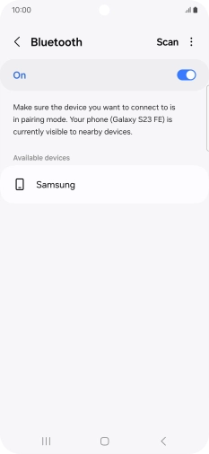 Press the required Bluetooth device and follow the instructions on the screen to pair the device with your phone.