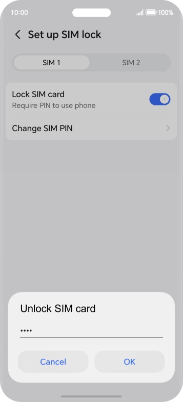 Key in your PIN and press OK. The default PIN is 1111.