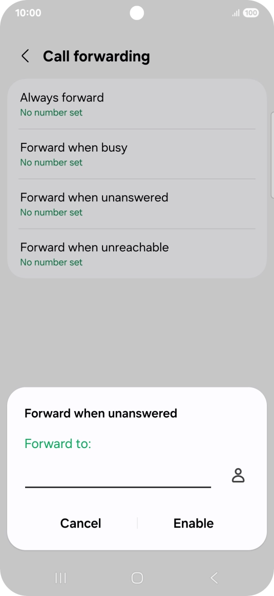 Key in +447953222222 and press Enable.