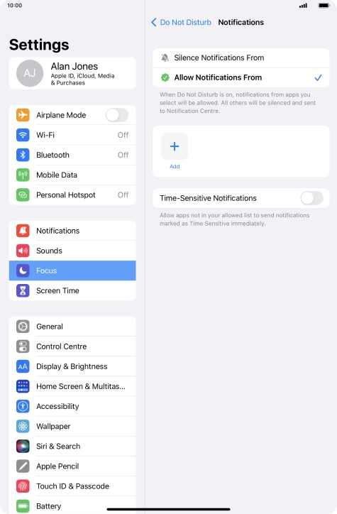 Press the indicator next to 