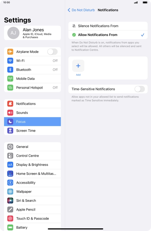 Press the indicator next to 