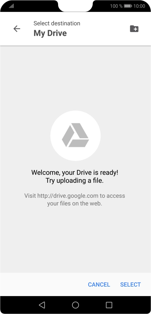 To create a new folder, press the new folder icon and follow the instructions on the screen to create a new folder.