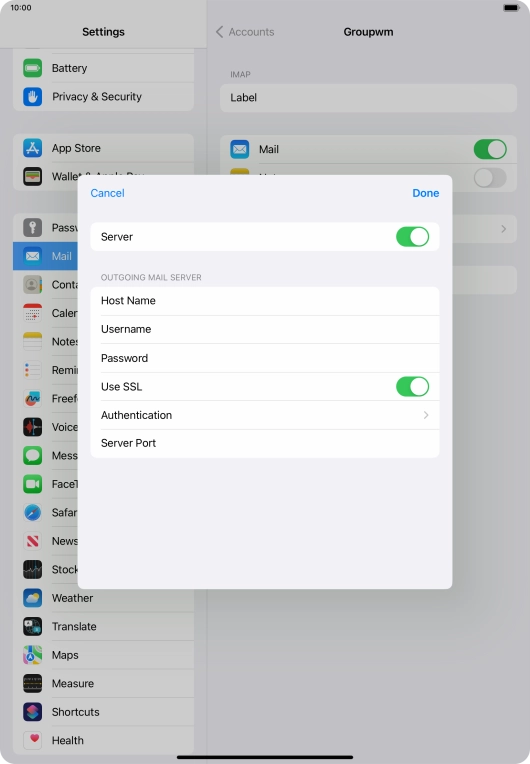 Press Authentication.