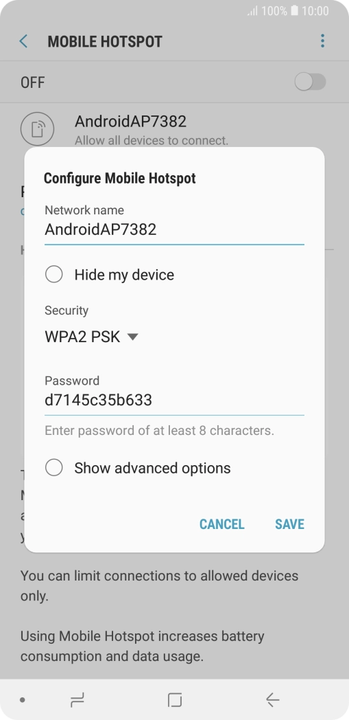 Press the field below 