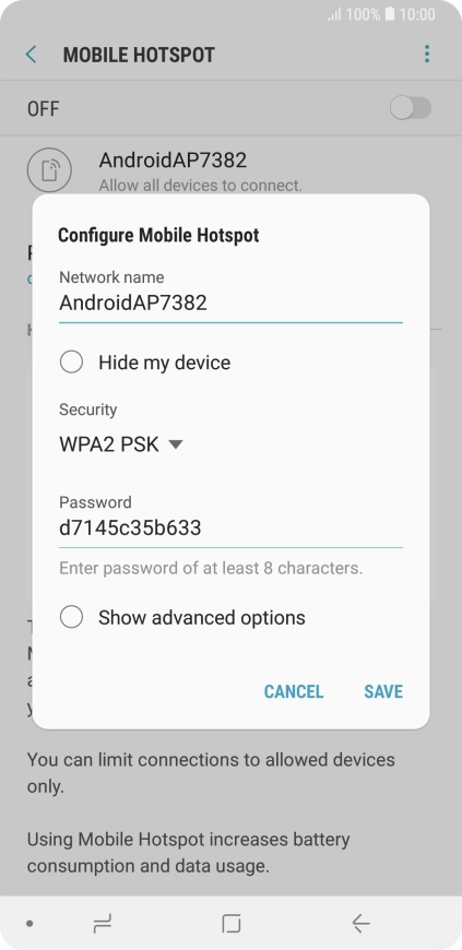 Press the field below 