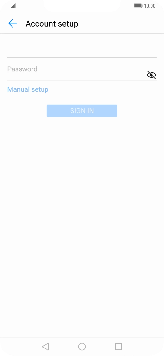 Press Password and key in the password for your email account.