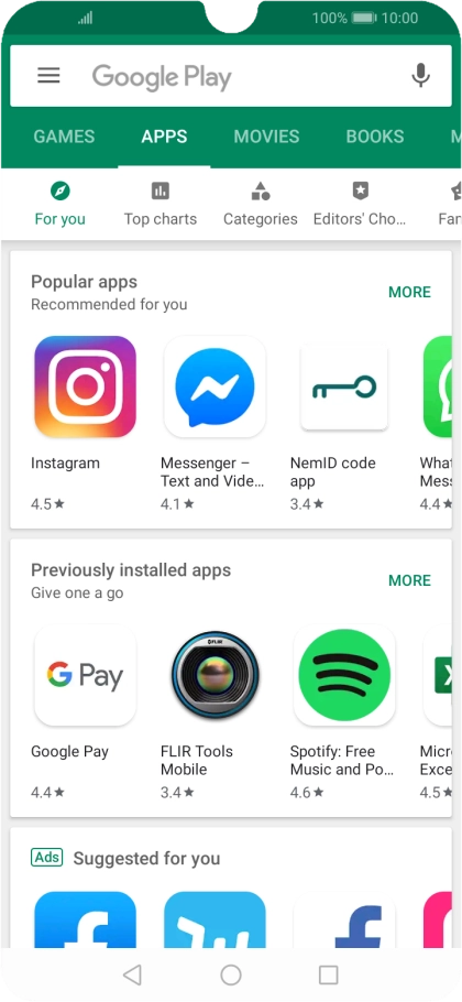 Press the search field.