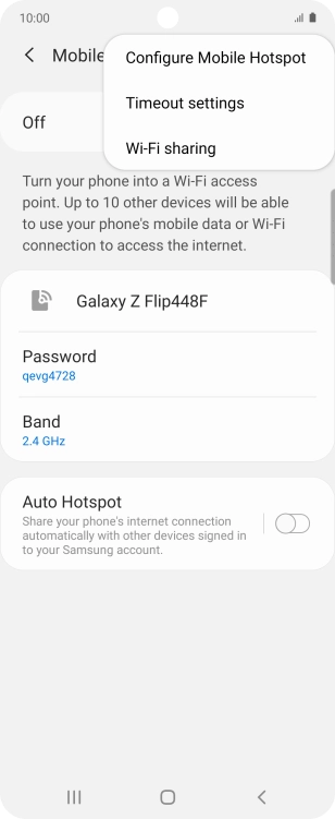 Press Configure Mobile Hotspot.