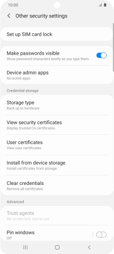 Press Set up SIM card lock.
