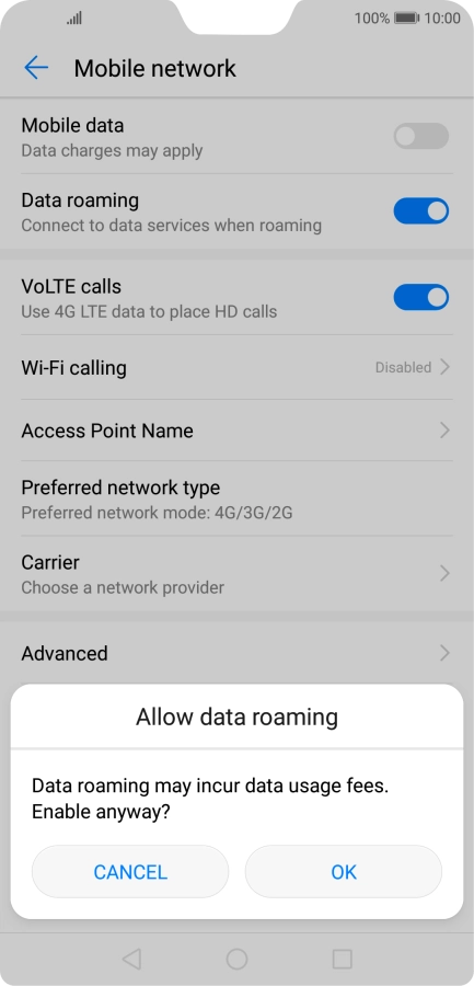 If you turn on the function, press OK.