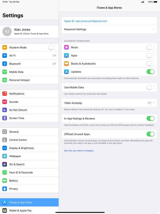 Press the indicator next to 