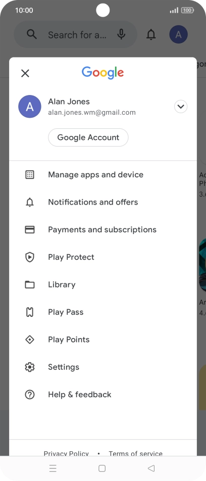 Press Manage apps and device.