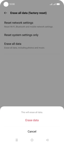 Press Erase data.