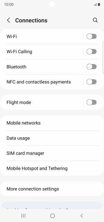 Press Mobile networks.