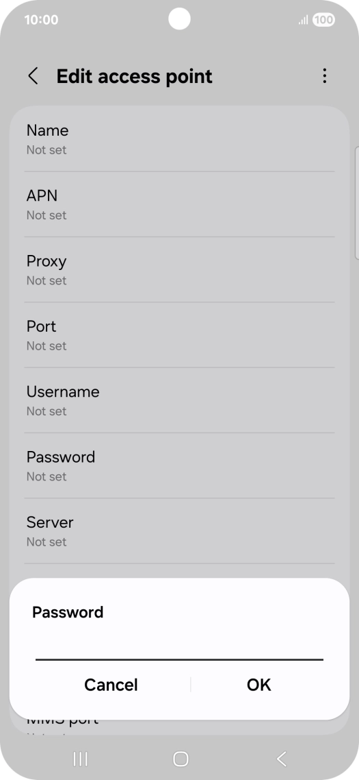 Key in secure and press OK.