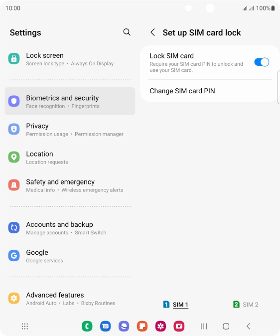 Press the required SIM.