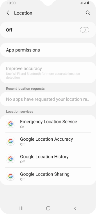 Press the indicator to turn the function on or off.