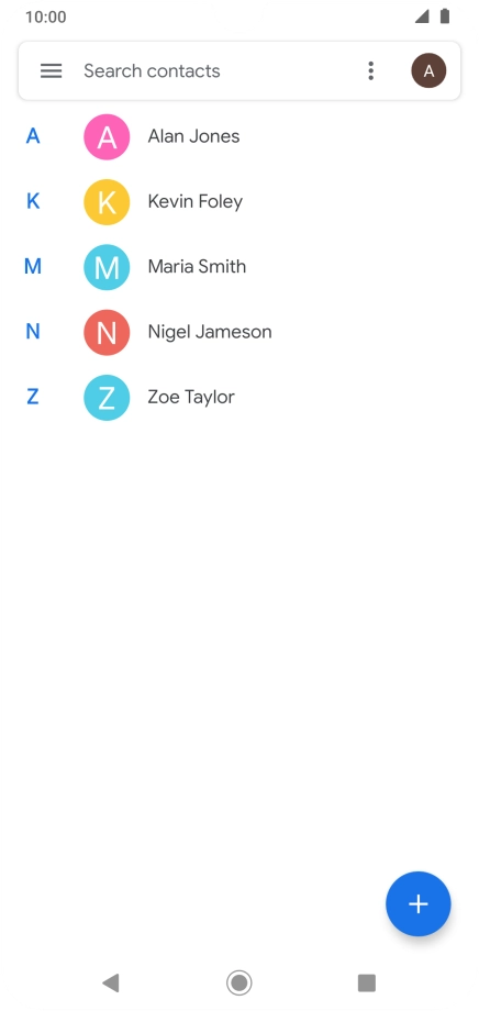 Press the new contact icon.