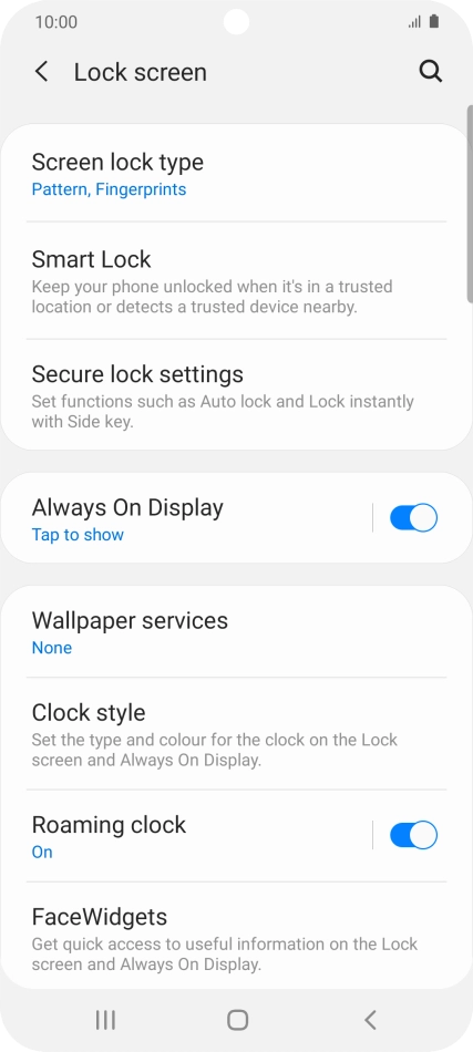 Press Screen lock type and key in the additional phone lock code you created earlier.