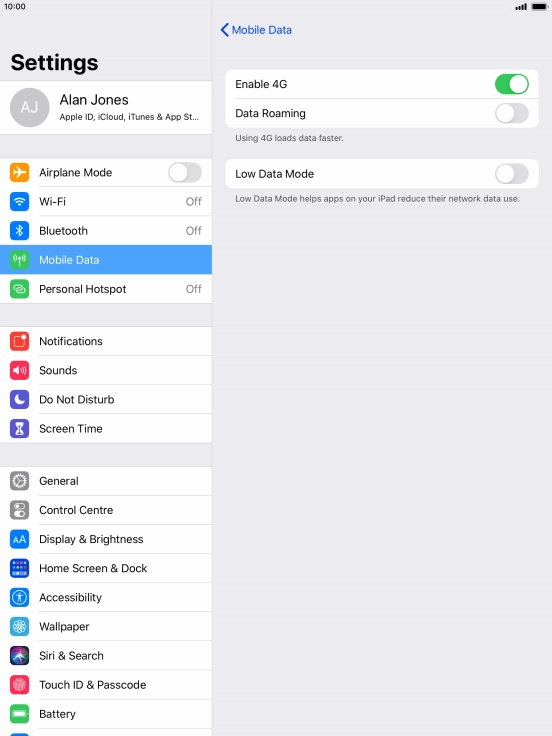 Press the indicator next to 