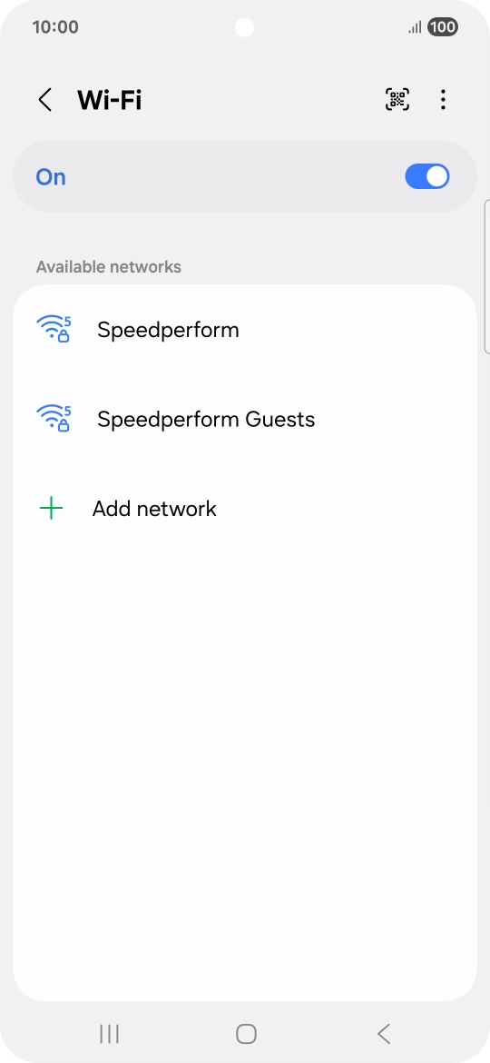 Press the required Wi-Fi network.