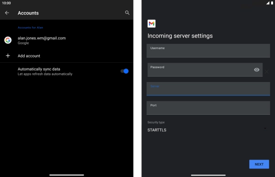 Press the field below 
