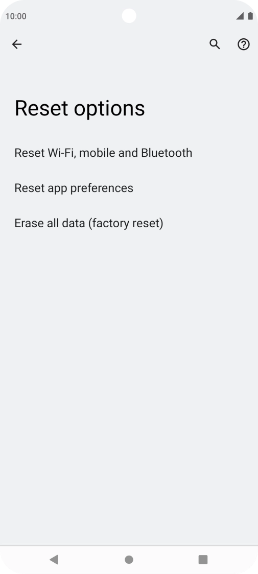 Press Erase all data (factory reset).