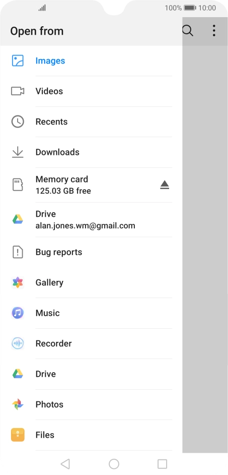 Press Images and go to the required folder.