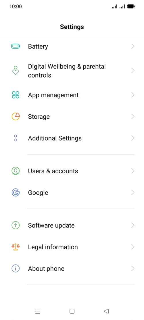 Press Software update. If a new software version is available, it's displayed. Follow the instructions on the screen to update the phone software.