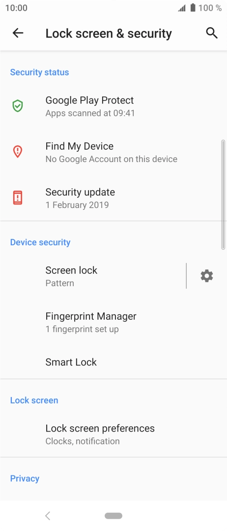 Press Screen lock and key in the current phone lock code.
