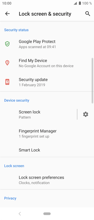 Press Screen lock and key in the current phone lock code.