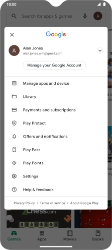 Press Manage apps and device.