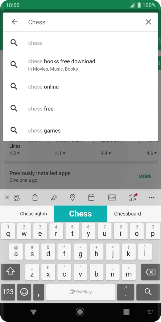 Key in the name or subject of the required app and press the search icon.