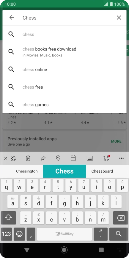 Key in the name or subject of the required app and press the search icon.
