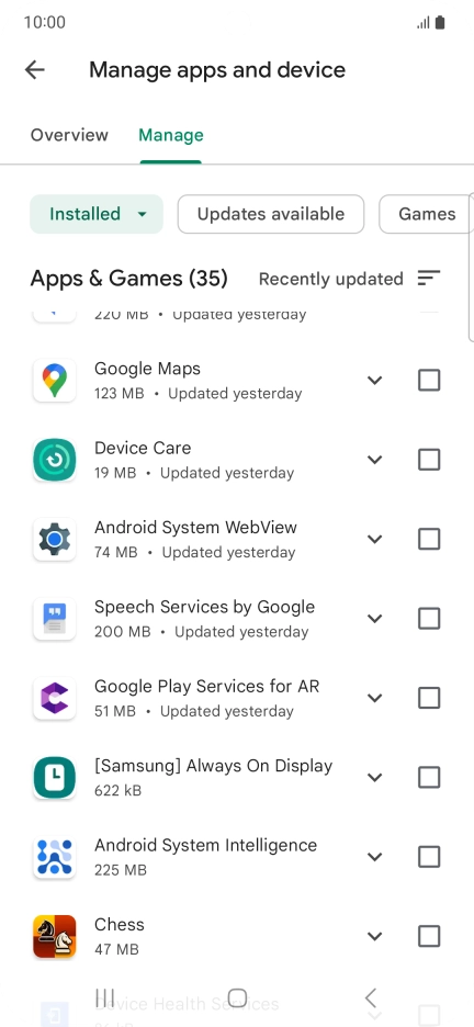 Press the required app.