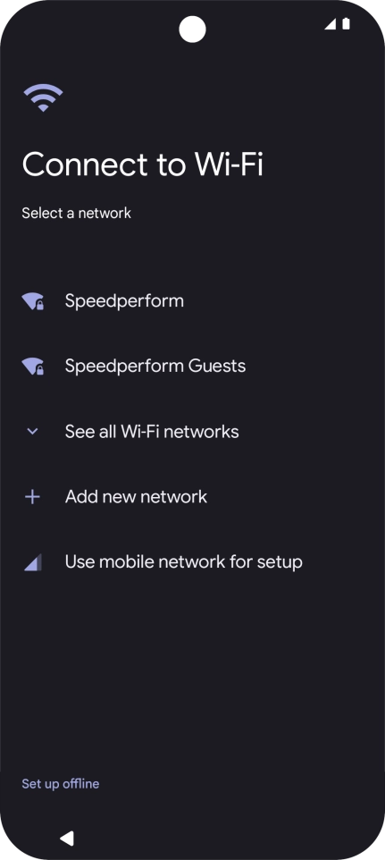 Press the required Wi-Fi network.