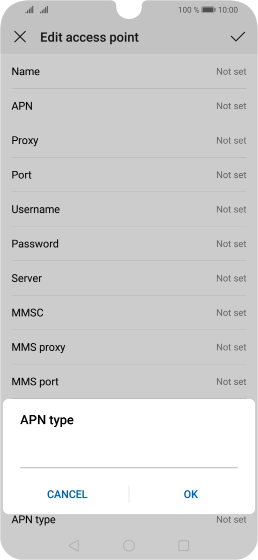 Key in default and press OK.
