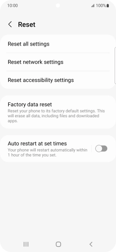 Press Factory data reset.